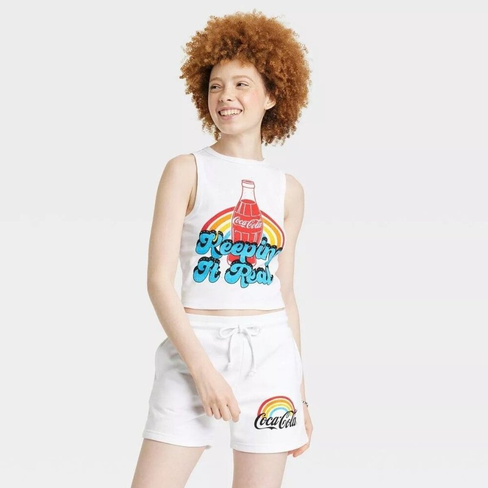 NEW Women's Coca Cola Cropped Tank Top Size Medium